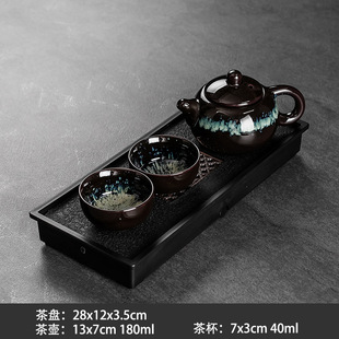 Small Kung Fu Tea Set Portable Home Dormitory Meeting Ceramic Teapot Teacup Tea Tray Simple Tea Table