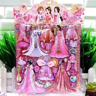 New Double-layer Bow Foam Sticker Hibiscus Leather Antique Princess Dress Up Show Children Cartoon Stereoscopic Sticker