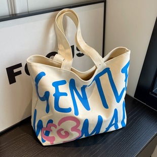 Commuter Shoulder Letter Large Capacity Joker Bag Canvas Bag Japanese Students Class Art Bag Female Tote Handbag