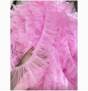 1 meter price 10cm wide apricot multi-color encrypted pleats lace wedding dress skirt lace accessories