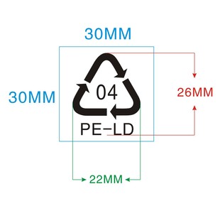 Spot medium transparent 04pe-LD loop sticker 04PELD environmental protection recycling label 3*3CM(630 PCs/30 yuan)