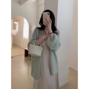 Long-sleeved Sun-protective Cardigan Women's Summer Lace-up Thin Outer Blouse Gentle Loose Mid-length Knitted Shawl Jacket