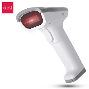 Deli 14882 one-dimensional Red Wired wireless scanning gun express surface single barcode gun screen scanner