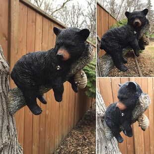 Cross-Border tree branch bear decorations ornaments courtyard outdoor trunk black bear ornaments simulation garden pendant resin technology