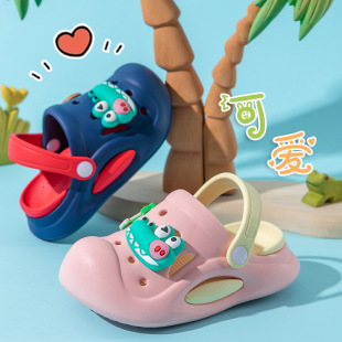 Children's Slippers Eva Double Color Bottom Summer New Cartoon Cute Baby Children's Outdoor Anti-off Hole Shoes Wholesale