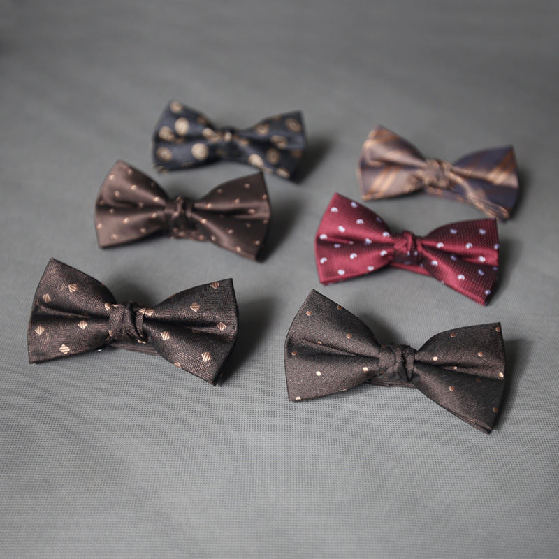 Men's formal shirt business bow tie Korean style casual wedding banquet support Brown professional work Student bow tie