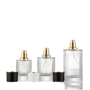 Manufacturer in stock bayonet vertical pattern perfume bottle large edge nozzle spray bottle empty bottle sub-bottle cosmetic bottle 100ml