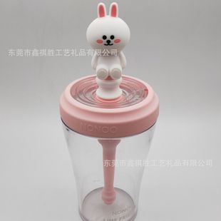 Cross-border 12mm straw set food silicone straw cap 3D stereo dustproof doll white rabbit bear yellow duck