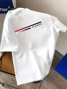 2025 Cross-border Foreign Trade AliExpress Amazon Independent Station Summer Men's and Women's Letter Printed Short-sleeved T-shirts