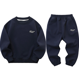 Children's suit 2024 spring new children's clothing boys' middle and older children's sweater sweatpants two-piece set primary and secondary school students' clothes