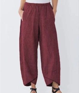 2022yama Sun quick sale tong new pure color plus size women's simple loose casual cropped pants
