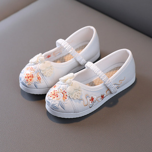 Old Beijing Children's Cloth Shoes Girls' Embroidered Shoes Chinese Style Children's Ancient Dress Shoes Baby Handmade Cloth Shoes Hanfu Shoes
