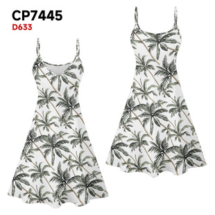 Europe and the United States cross-border foreign trade women's suspenders dress 3D digital printing dress spring and summer new beach coconut tree wear