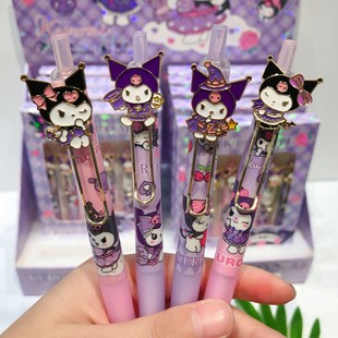 New Cartoon Sanrio Gel Pen Boxed Set Pen High-Looking Metal Patch Press Signature Pen Black