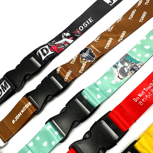 Car modification new jdm lanyard mobile phone animation work card hanging neck digital printing silk ribbon hanging neck lanyard