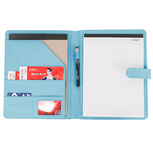 Folder light blue professional artificial aux A4 leather hanging piece combination folder