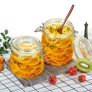 Sealed Jar Glass Bottle with Lid Household Food Storage Jar Pickled Bottle Kimchi Lemon Passion Fruit Honey Jar
