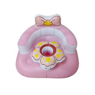 Factory spot new bow tie baby learning seat dining chair PVC inflatable portable seat