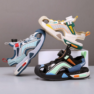 Babu Bean Boys Shoes Summer 2024 New Children's Sports Sandals Big Boys Baotou Beach Sandals