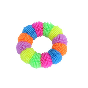 Cross-border new fur ball pinch music colorful soft TPR bracelet decompression vent toy particle bracelet toy