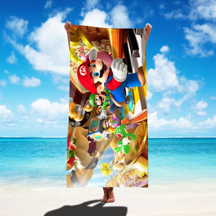 Super Mario Beach Towel Foreign Trade Hot Sale Amazon Mario Children Beach Towel Children Bath Towel Towel