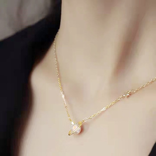 Planet Necklace Women 2023 New Light Luxury Niche Design Sense ins Cold Internet Red Clavicle Chain