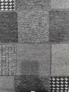 Spot Japanese and Korean woolen woolen cloth beggar cloth plaid fabric mixed color stitching patch cloth woolen plaid fabric