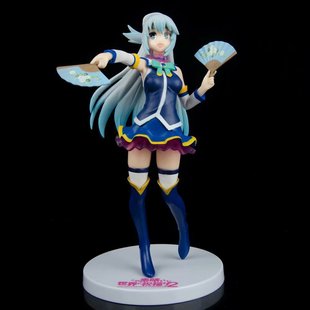 The beautiful girl offers blessing to the beautiful world, Akuya, the goddess of water, standing in a fan with a boxed hand