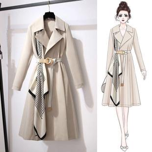 2023 Spring and Autumn New Popular Women's Korean Style Mid-length Fashionable Elegant Casual Coat Long Sleeve Coat Women's Coat