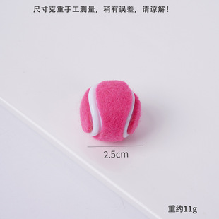 2cm diameter simulation tennis toy schoolbag commemorative key jewelry pendant tide play mini tennis earrings