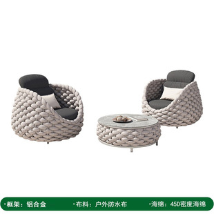 Nordic Outdoor Sofa Garden Patio Balcony Villa Living Room Designer Model Room Internet Celebrating Rattan Sofa Furniture