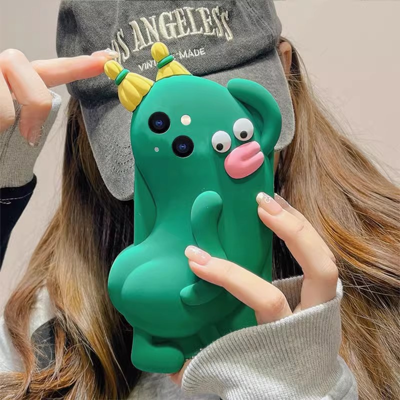 Sausage-shaped cucumber-shaped phone case for Apple 15 Pro/16 Pro Max and Huawei Pura 70 (funny silicone case)