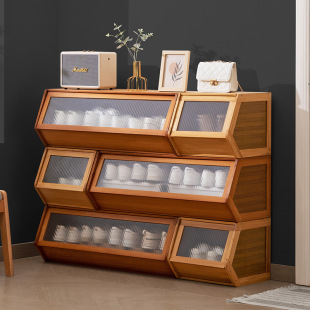 Door Shoe Cabinet High Vertical Entry Cabinet Integrated Door Outside Corridor Extremely Narrow Household Shoe Rack Multi-Layer Door