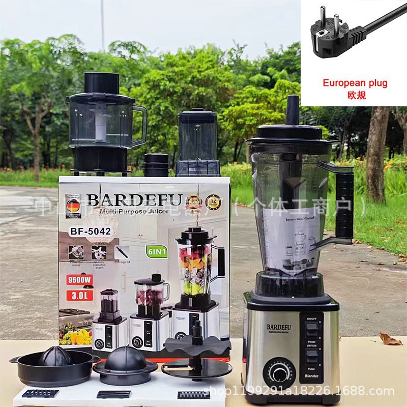 4L 8in1 blender transchegaraviy Shimoliy Amerika Yevropa zanglamaydigan po'latdan katta hajmli metall devor sindiruvchi go'sht maydalagich sharbat chiqargich