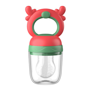 Baby Fruit and Vegetable Bite Bite Happy Baby Eat Fruit Supplemental Food Gum Fawn Fruit and Vegetable Nipple Children's Juice Silicone Nipple