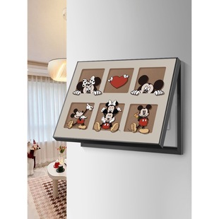 Mickey meter box decorative painting modern simple non-perforated restaurant distribution box painting switch box shielding painting