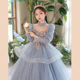Children's Birthday Party Dress Flower Girl Princess Dress Girl's Host Show Violin Piano Performance Dress
