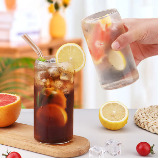 New High Borosilicate Coffee Cup Mason Glass Water Cup Cold Drink Coke Drink Cup Milk Tea Milk with Bamboo Lid