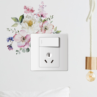 KG299 foreign trade flower leaf switch stickers bedroom living room entrance wall beautification decorative wall stickers wholesale