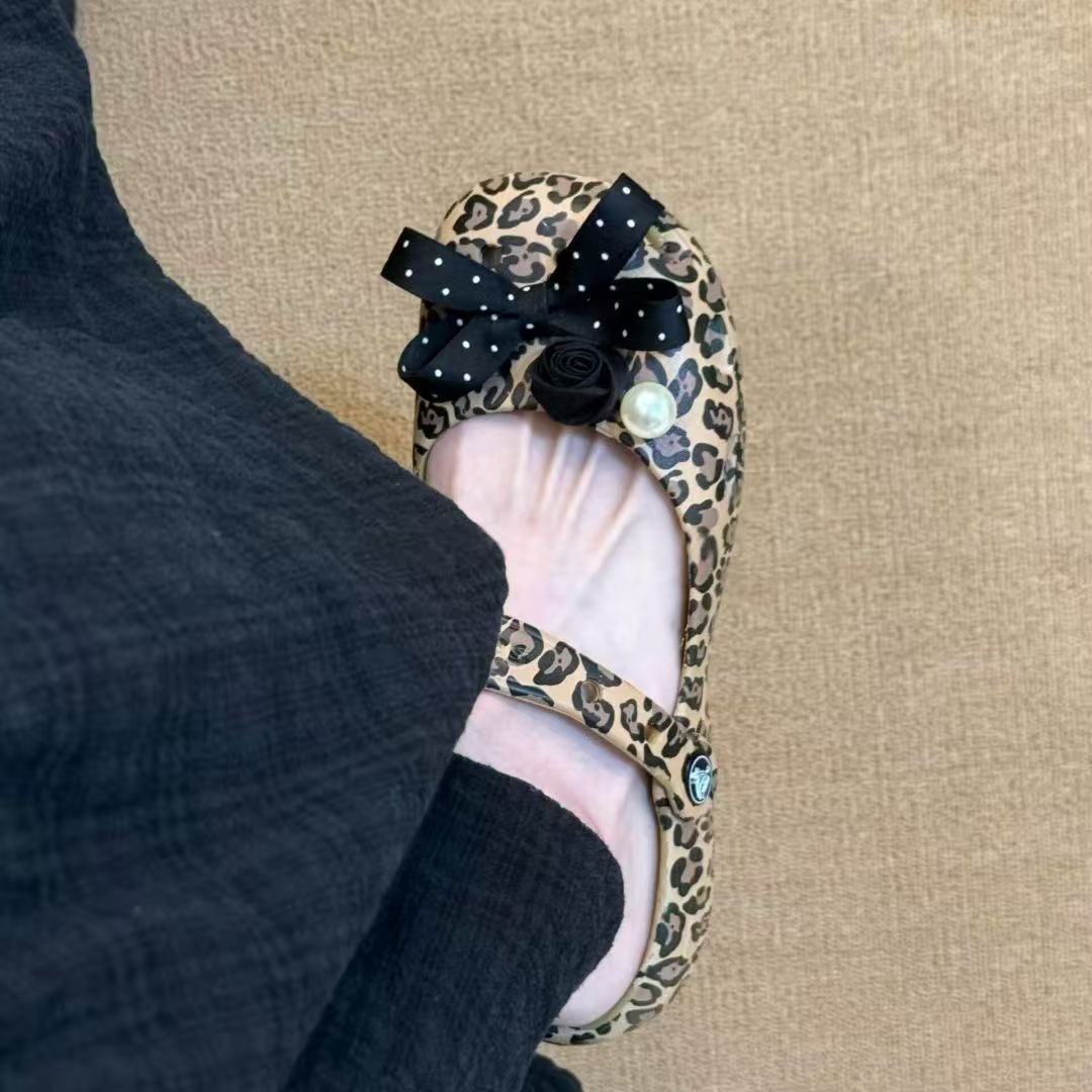 Qora mushuk dengiz seriyasi leopard ballet oyog'i o'zbagalangan cartoonli oyog'i