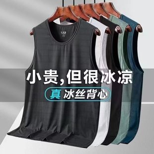 Ice Silk Vest Men's Mesh Quick-drying Summer Sleeveless T-shirt Wide Shoulder Plus Size Sports Fitness Men's Hollow Waistcoat