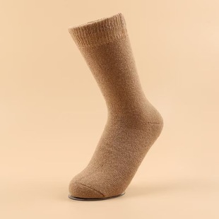 Socks Women's Autumn and Winter Mid-length Socks Thickened Warm Moon Socks Solid Color Sleeping Women's fleece-lined Towel Stockings Winter
