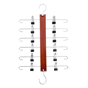 Customized Solid Wood Culottes Storage Trouser Rack with Clip for Home Wardrobe Hanging Clothes Hanging Multi-Functional Intimates Skirt Suspender