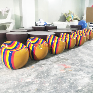 Itas Fiberglass Colorful Stool Courtyard Shopping Mall Leisure Chair Modern Simple Backrest Stool Customizable 3D Printing