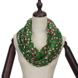 New Christmas Snowman Crutches Holiday Printed Bali Yarn Small Scarf Retro Tape All-Match