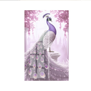 Qiongtai Purple Sparrow Cross Stitch Diamond Painting New Living Room Precision Printing Full Embroidery Own Embroidery [Not Finished]]
