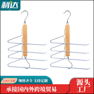 Cross-border export strength factory processing and production multifunctional pants rack towel rack Internet celebrity double hook storage pants rack skirt rack