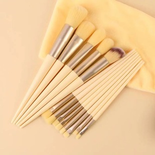 Makeup brush 13 suit milk velvet four seasons green novice flannel packaging soft hair eye shadow brush foundation brush blush brush