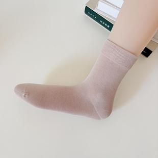 Spring and Summer Candy-Colored Socks for Women, Mid-Calf, Trendy Brand, Solid Color, Double-Needle Slouch Socks, Japanese-Style Cotton Socks, Korean Socks