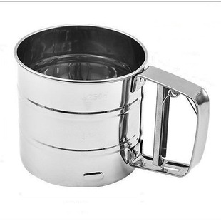 Stainless Steel Hand-cranked Flour Sieve Small Sieve Powder Sieve Semi-automatic Hand-held Flour Sieve Hand-pressed Flour Sieve